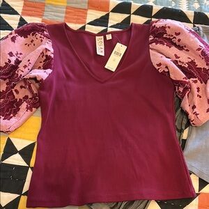 Dolan Women's Burgundy and Pink Top